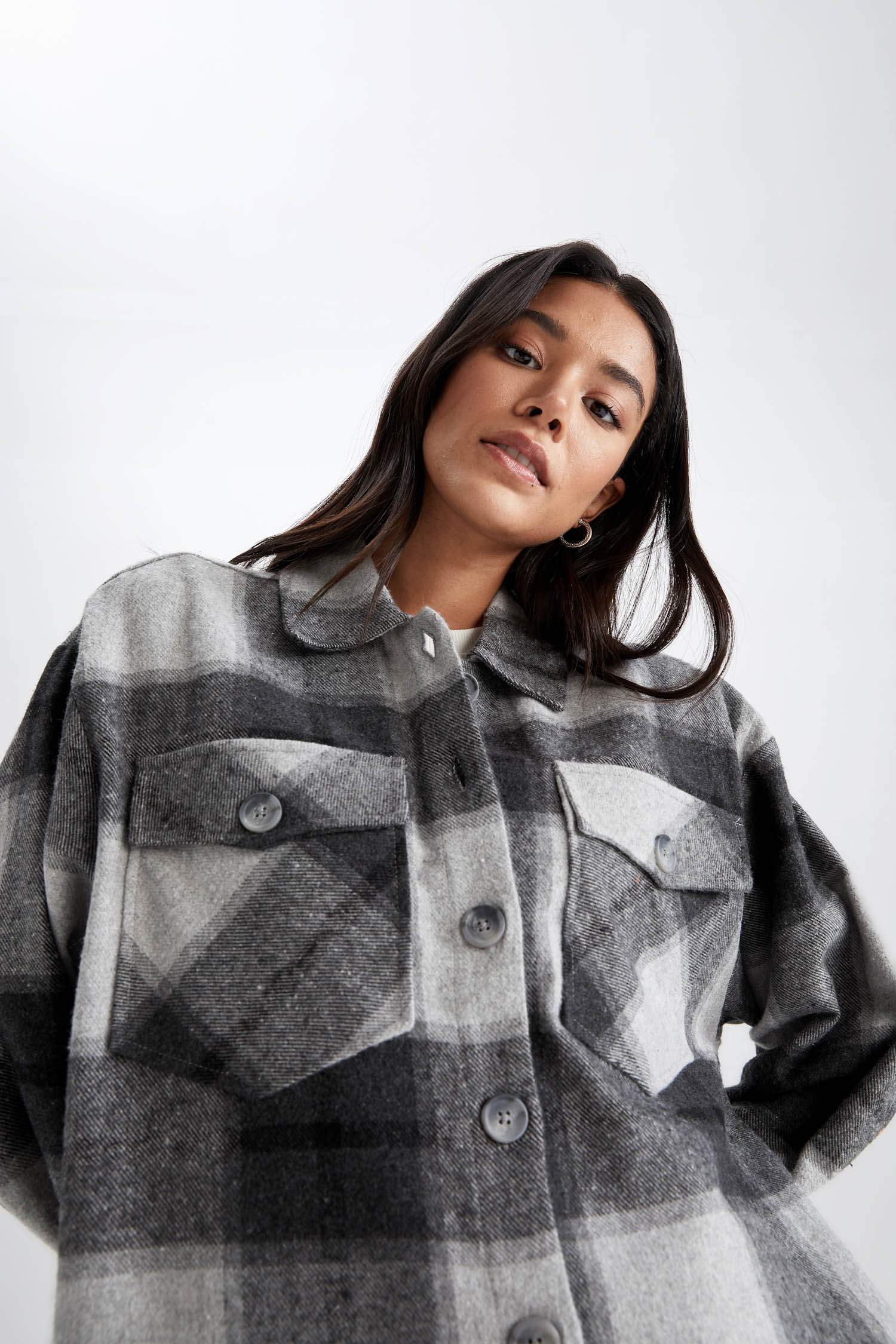 Defacto Relax Fit Kareli Flanel Uzun Kollu Tunik. 3 Defacto Relax Fit Kareli Flanel Uzun Kollu Tunik. 3