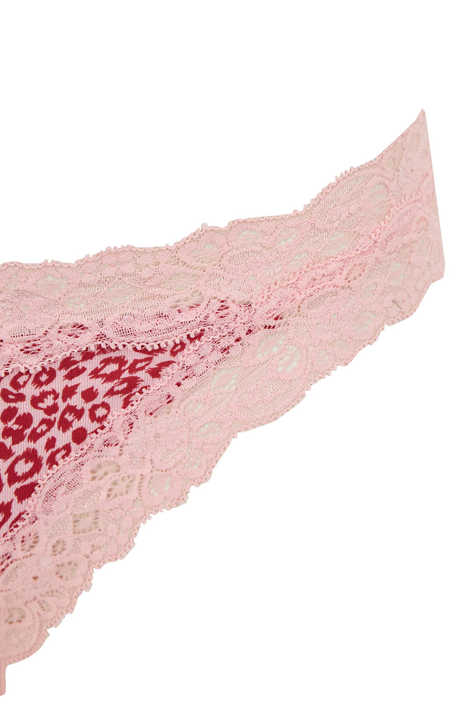 Pink WOMEN Fall In Love Valentine Lace Brazilian Panties 2746908 DeFacto