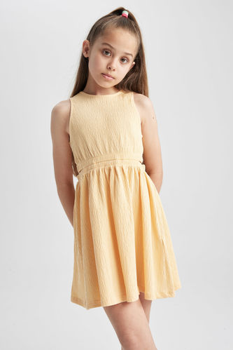 Kız Çocuk Kolsuz Pamuklu Elbise
