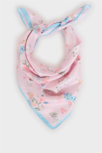 Woman Pink Woman Flower Foulard