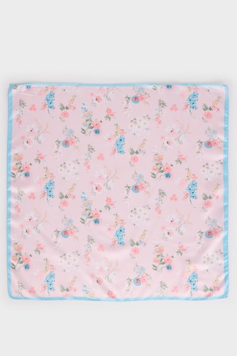 Woman Floral Woven Scarf