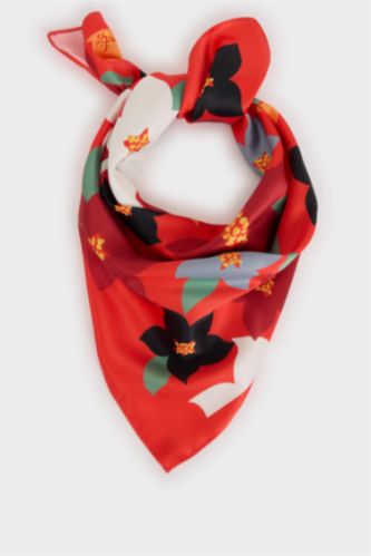 Woman Red Woman Printed Foulard