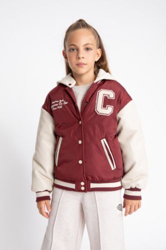 Girls hooded 2025 bomber jacket