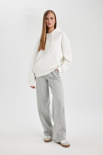 Straight Fit Long Length Thick Fabric Sweatpant