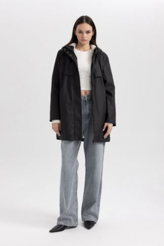 Fur lined raincoat on sale womens