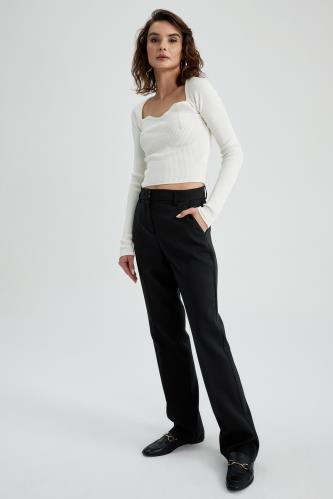 Straight Fit Double Faced Trousers