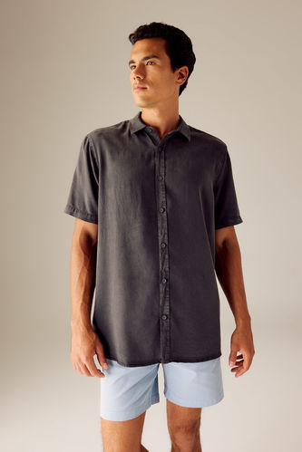 Anthracite MAN Regular Fit Sensual Short Sleeve Shirt 2827991 | DeFacto