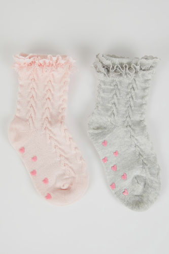 Длинные носки для малышей девочек, 2 пары