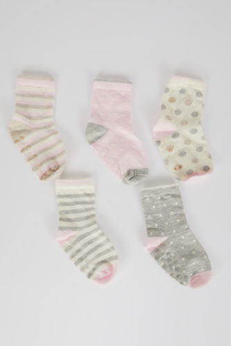 Baby Girl 5 Pack Cotton Long Socks