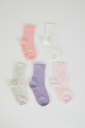 Baby Girl 5 Pack Cotton Long Socks