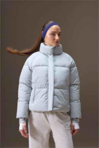 Su İtici Regular Fit Dik Yaka Reglan Kol Kışlık Şişme Mont