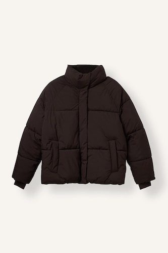 Regular Fit Windproof Water-Repellent Stand Collar Raglan Sleeve Winter Puffer Jacket