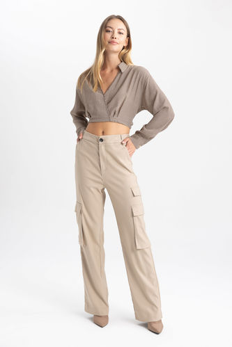 Cargo Fit High Waist Trousers
