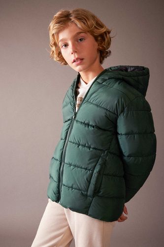Boy Hooded Water Repellent Puffer Jacket