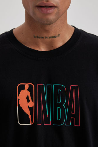 Black MAN Defacto Fit NBA Chicago Bulls Licensed Oversize T-Shirt 2793627