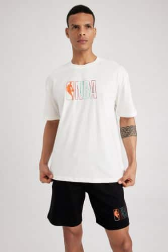 Black MAN Defacto Fit NBA Miami Heat Licensed Oversize Fit Crew