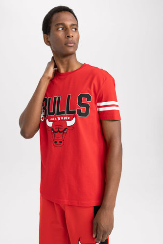 Defacto Fit NBA Chicago Bulls Licensed Regular Fit Crew Neck Sportsman T-Shirt