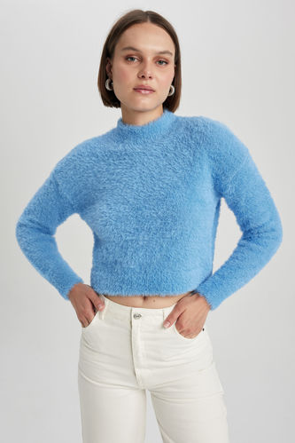 Пуловер стандартного крою напівводолазка трикотажний для жінок