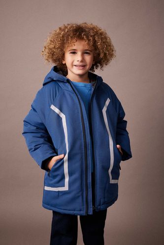 Boy Printed Water Repellent Fleece Lined Jacket