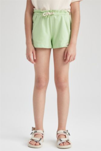 Green Girls & Teens Girl Combed Cotton Shorts 2828729 | DeFacto 
