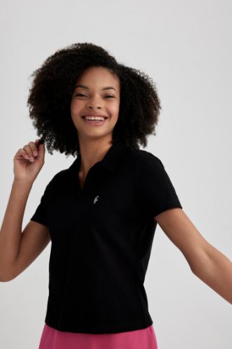 Black polo hotsell shirt for girls