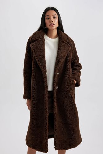 Regular Fit Faux Fur Coat