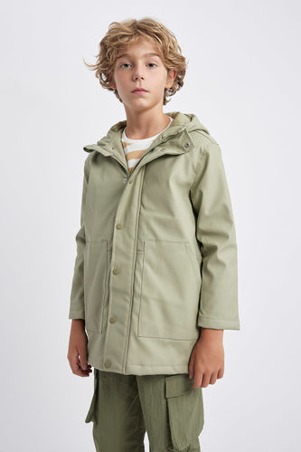 Boy Water Repellent Hooded Raincoat