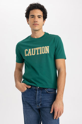 Regular Fit T-Shirt   aus Baumwolle