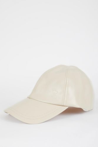 Beige WOMAN Women Olive Leather Cap Hat 2783693 DeFacto