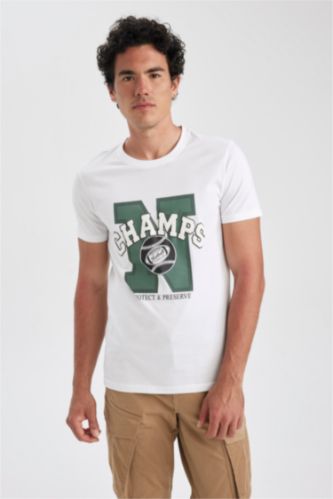 MAN White Slim Fit Short Sleeve T-Shirt
