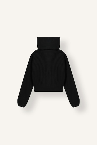 Cardigan oversize noir zippé