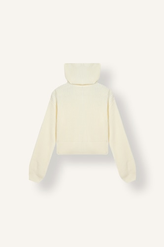 Cardigan écru oversize zippé