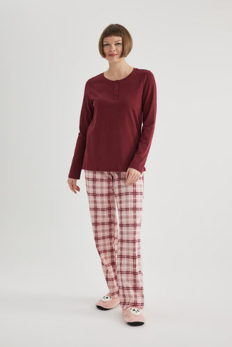 Fall in Love Regular Fit Uzun Kollu Flanel Pijama Takımı