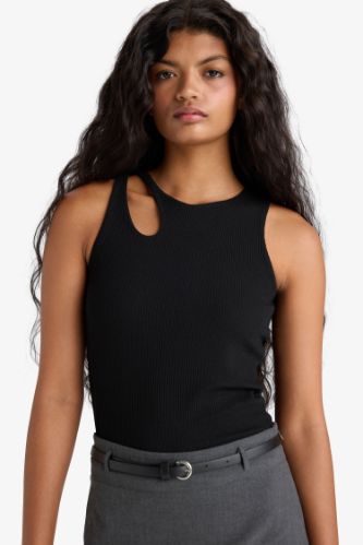 Slim Fit Camisole Crew Neck Tank Top