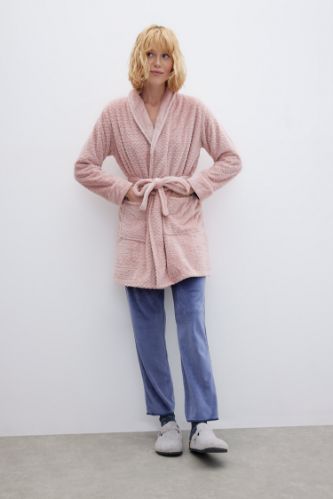 WOMAN Rose Fall in Love Regular Fit Welsoft Plush Long Robe
