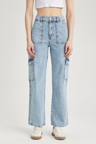 90 Wide Leg Cargo Pocket Jean  Cotton Trousers