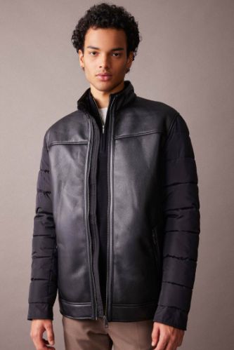 Slim Fit Dar Kesim Dik Yaka Fermuarlı Cepli Mont