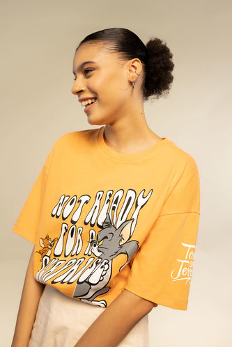 T-Shirt À Manches Courtes Oversıze Fıt Imprimé Tom & Jerry