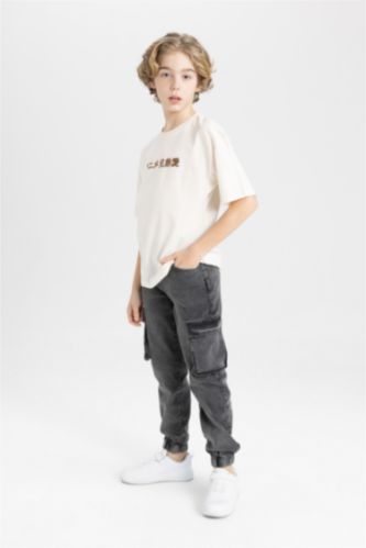 Boy Jogger Elastic Banded Leg Cargo Jeans