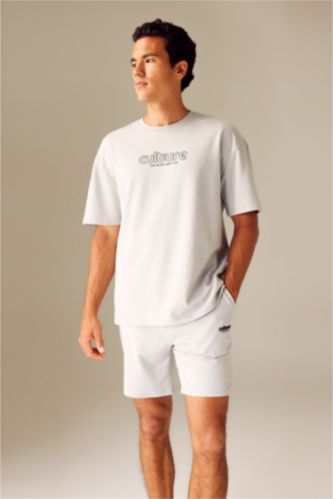 MAN Light Grey Comfort Fit Crew Neck Short Sleeve T-Shirt