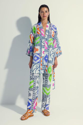 Nefes Istanbul X DeFacto Patterned Viscose Beach Trousers