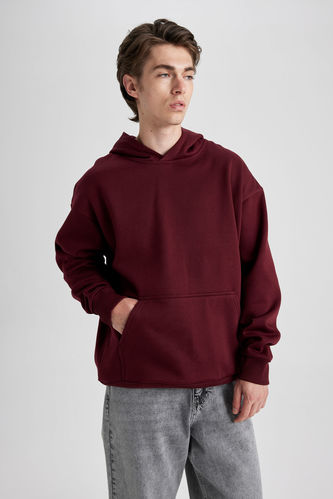 Oversize Fit Kapüşonlu Basic Sweatshirt