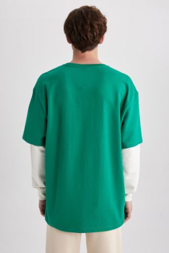 Oversized Fit Sweatshirt - Green - Men