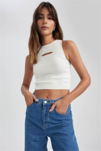 FEMME Écru Débardeur Coupe Slim