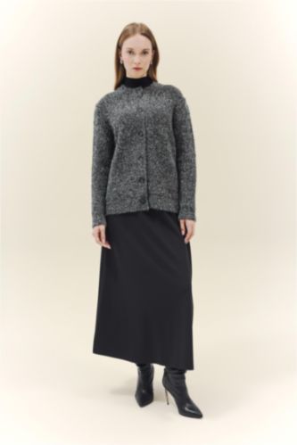 A Cut Crepe Knitted Skirt