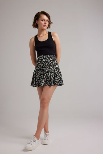 Patterned Mini Skirt