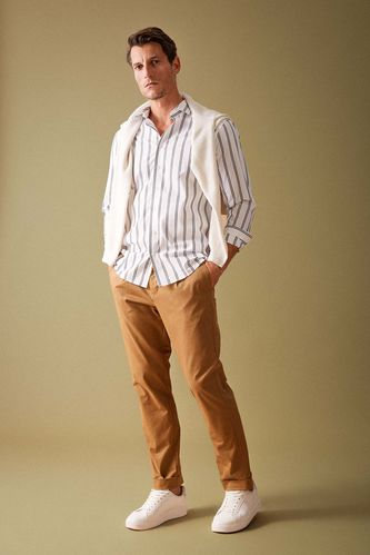 Штани Tailored стандартного кроя штанина з підворотом з габардину для чоловіків