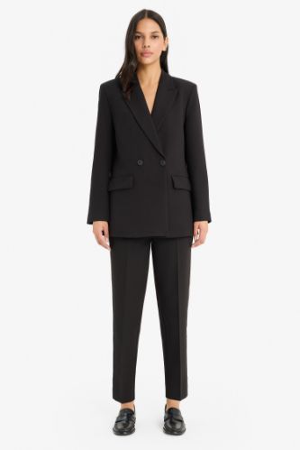 Slim Fit High Waist Crop Leg Trousers