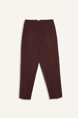 Штаны Slim Fit с карманами, высокая талия, укороченные