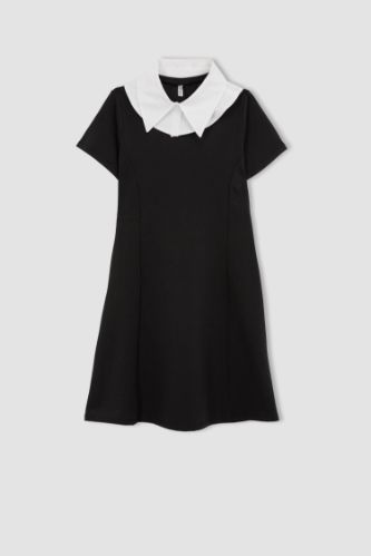 Black dress with outlet white collar kids